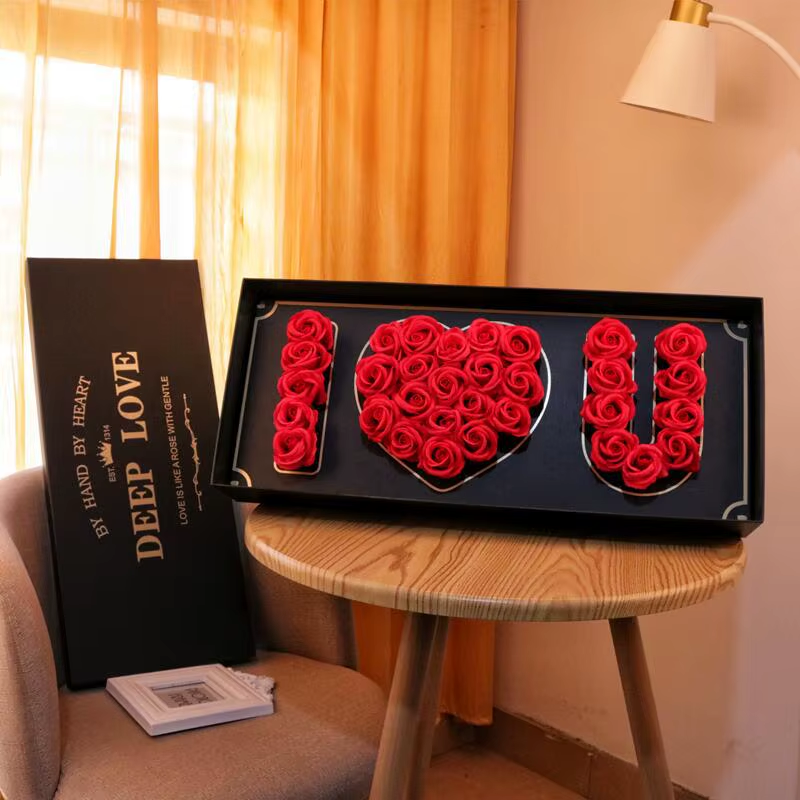 I Love You Rose Letter Flower Gift Box - in use