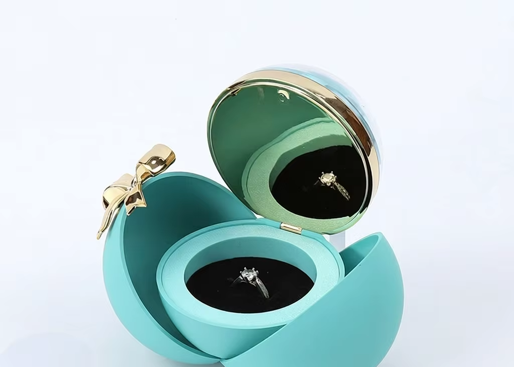 Rose Flower Ring Box with Petal Opening and Gift Box - colour option