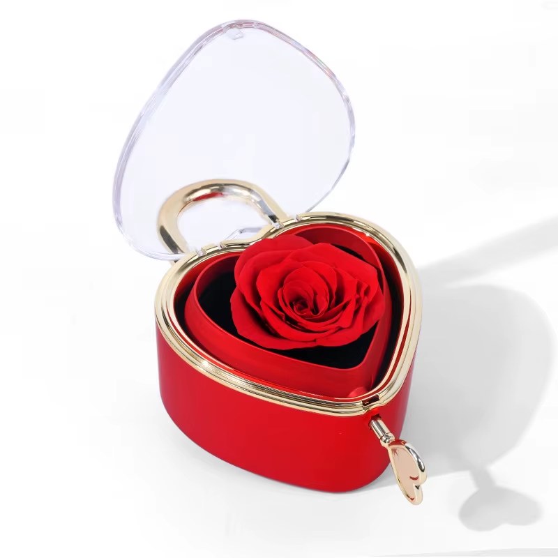 AYOYO Heart lock rose gift box with its key